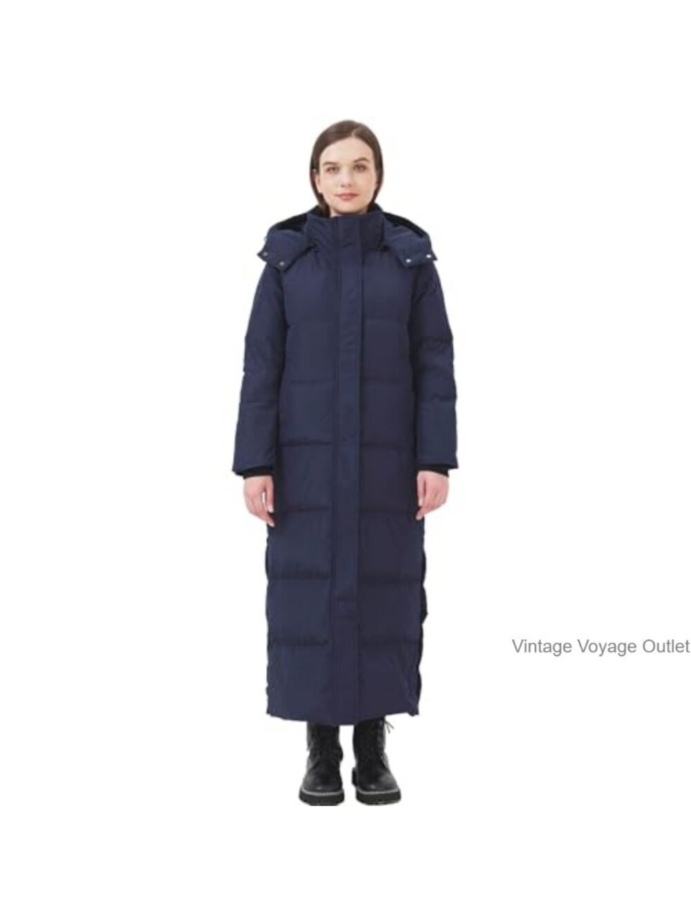 Extra Long Down Puffer Coat 700 Fill Power Detachable Hood